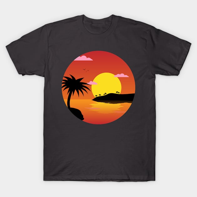 Beach Sunset T-Shirt by Ahhhvocadoh